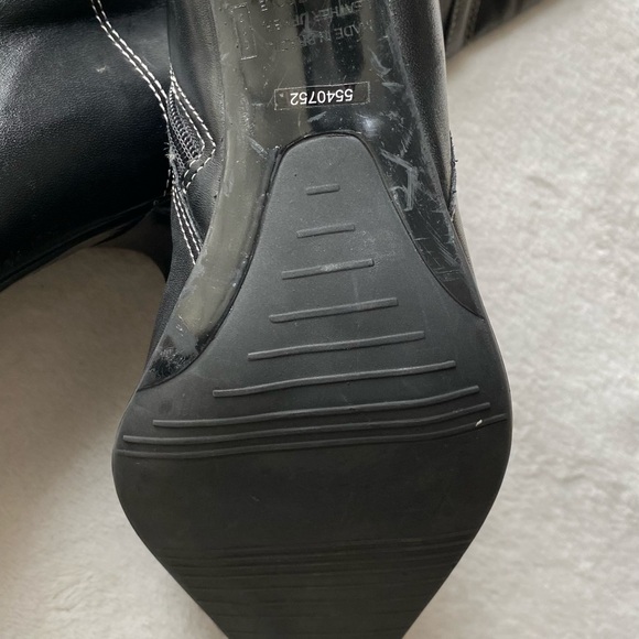 Diba Vintage Y2K Pointed Toe Boots Retro 90s Black Leather Heel - Picture 14 of 16